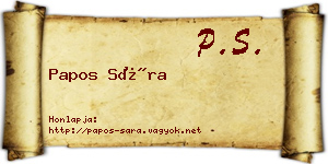 Papos Sára névjegykártya