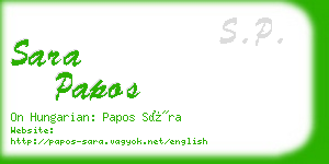 sara papos business card